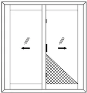 2.5 Track 2 Glass Shutter + 1 Mesh Shutter Sliding Window