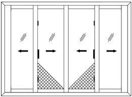 2.5 Track 4 Glass Shutter + 2 Mesh Shutter Sliding Window