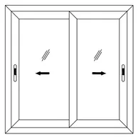 2 Track 2 Glass Shutter Sliding Window