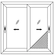 3 Track 2 Glass Shutter + 1 Mesh Shutter Sliding Window